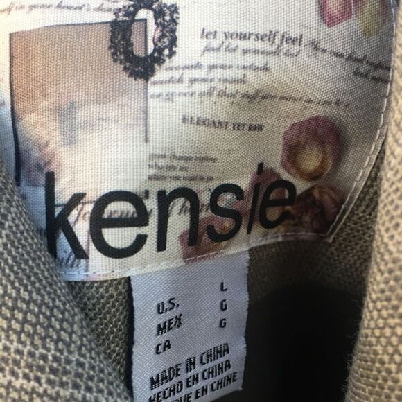 Kensie Gray Plaid Large Button Front Flap Pocket Belted Blazer Jacket - Picture 10 of 10